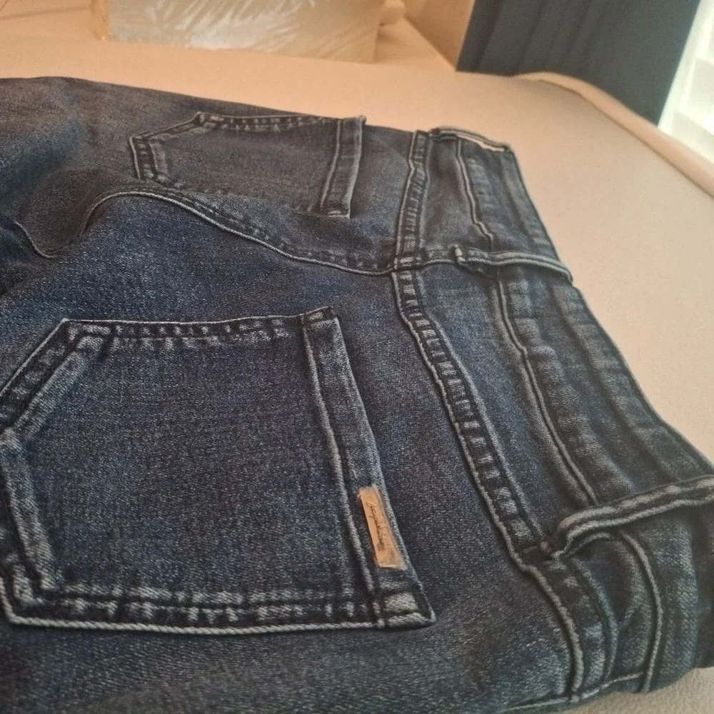 Joseph‎ Ribkoff Sz 6 Dark Blue Sparkle Face Brielle Slim Fit Straight Jeans